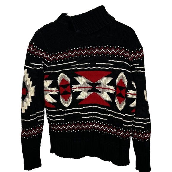 Chaps Ralph Lauren Sweater Size Medium Southwestern Aztec Western Turtleneck - Picture 9 of 10